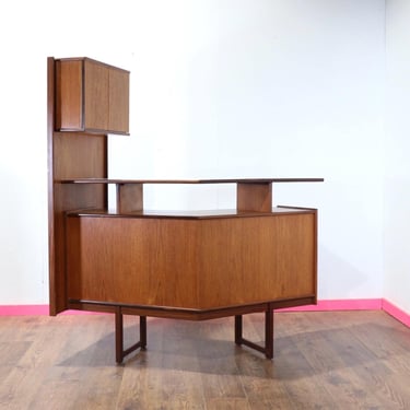 Mid Century Modern Teak Bar Drinks Cabinet By Turnidge of London Danish Style- Mid Century Furniture - Vintage Furniture 