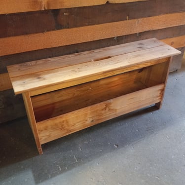 Wood Bench with Storage, 39.375 x 11 x 17.75