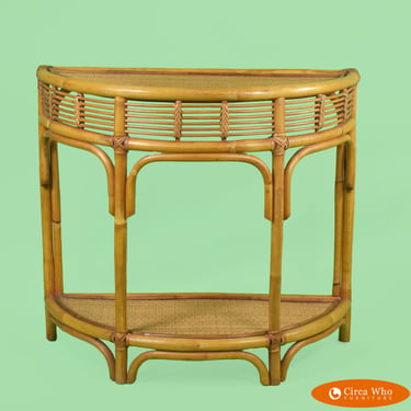 Albini Style Demilune Rattan Console