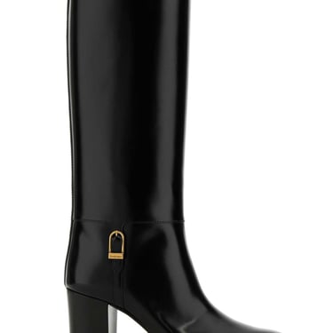 Saint Laurent Women Black Leather Julia 70 Boots