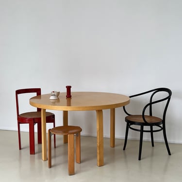 Vintage Birch Alvar Aalto 91A Round Dining Table, ICF