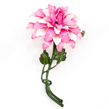 Pink Flower Trembler Brooch