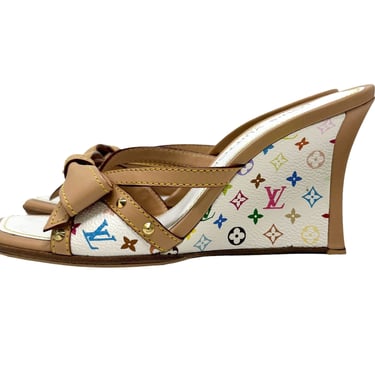 Louis Vuitton Monogram Multicolor Wedge Sandals