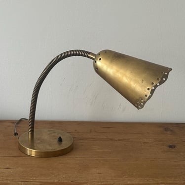 1960s Danish Brass Desk Lamp 
