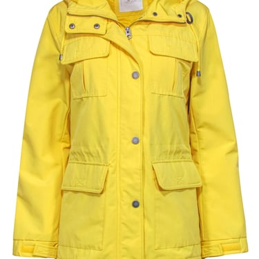 Lucky Brand - Yellow Hooded Zipper front Weather Jacket Sz L