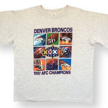 Vintage 1998 Super Bowl XXXII San Diego Denver Broncos AFC Champions Graphic T-Shirt Size XL 