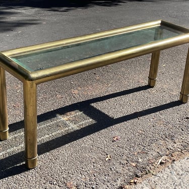 Stunning Italian Brass Tubular Console Table by Mastercraft 