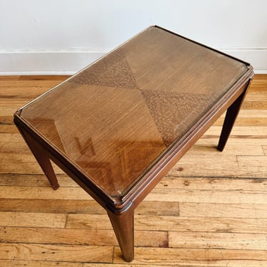 Art Deco Glass Top End Table
