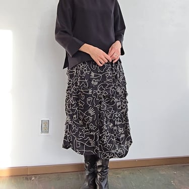 Comme des Garcons Ruched Floral Skirt (S)