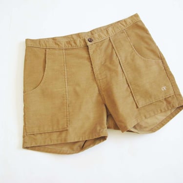 vintage shorts - OP shorts 34 - corduroy shorts - 1970s tan brown corduroy OP shorts surf shorts - Ocean Pacific Cord Shorts 