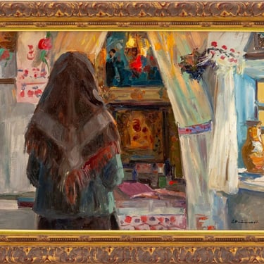 Andrei Potapenko Interior Scene Oil on Canvas