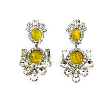 Rhinestone Cabochon Drop Earrings