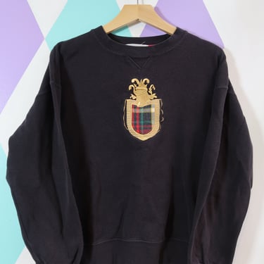 Vintage Family Crest Embroidered Crewneck Sweatshirt