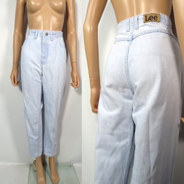 Vintage 90s Lee Light Wash High Waist Mom Jeans Made In USA Size 28x28 