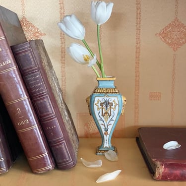 rare 19th century French Sarreguemines art nouveau vase