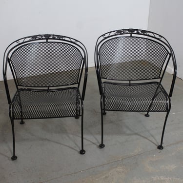 Set of 2 Mid-Century Modern Salterini Curve Back Outdoor Arm Chairs 