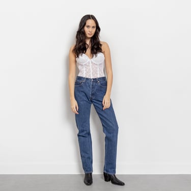 VINTAGE LEVI'S 501 Jeans U S A Usa Made Boyfriend Denim Women Wedgie Fit / 39 40 Inch Hips / Size 7 8 