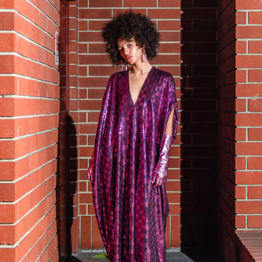 The Muse Magenta Sequin Caftan 