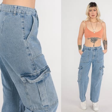 90s Cargo Jeans -- Carpenter Jeans Workwear Work Pants Jeans 90s Cargo Work Pants Straight Leg Denim Pants Vintage Small 28 