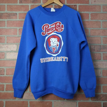 Vintage 80s 90s Pepsi-Cola University Bear ORIGINAL Crewneck Sweatshirt - Extra Large 