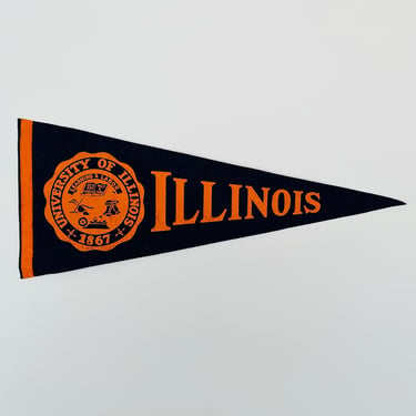 Vintage University of Illinois Large Size Pennant 