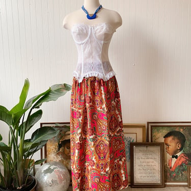 Vintage 1970s Handmade Paisley Skirt 