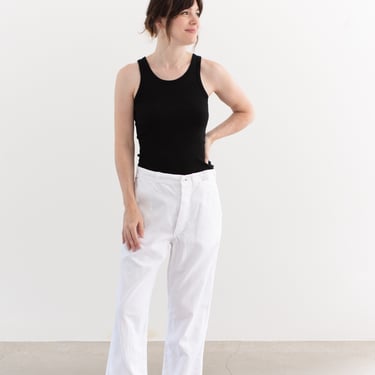 Vintage 31 White Chino Pant | Unisex High Rise Button Fly Cotton Trousers | Angelica Made in USA Pants | WS042 