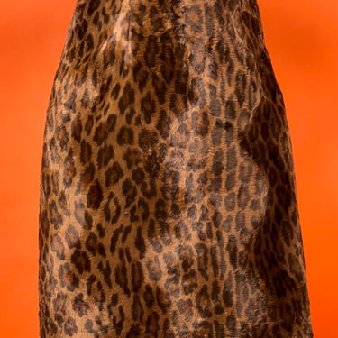 Cheetah Print Faux Fur Skirt