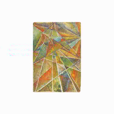Abstract Oil Painting on Board Mid Century Modern Abstraction 