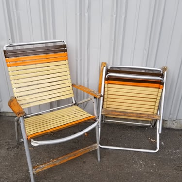 70s Aluminum Lawn Chair Set