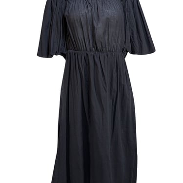 Rebecca Taylor - Black Textured Cotton Smock Dress Sz S