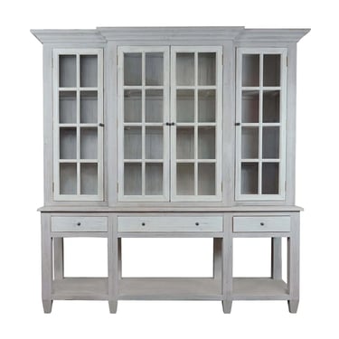 Rosalind Wheeler Beezie Solid Wood 4 Door Accent Display Case Cabinet FFE-749
