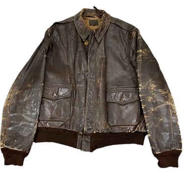 Vintage 40s WW2 United Sheeplined A2 Horsehide Flight Bomber Jacket ...