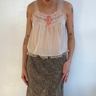 Sweet Vintage Peach Cami Top (S)