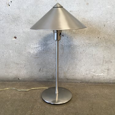 Post Modern Silver Metal Cone Desk Lamp