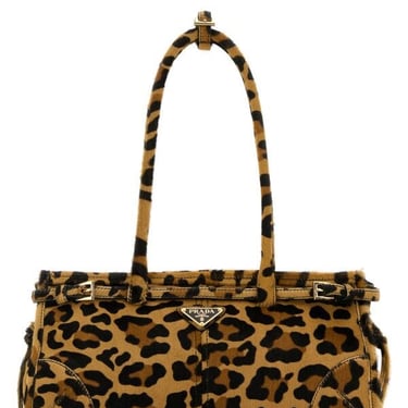 Prada Women Printed Calf Hair Shoulder Bag