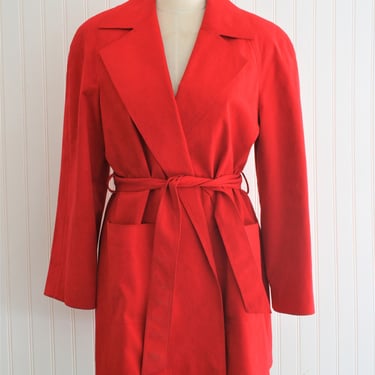 1970-80s - Ultrasuede - Jacket - Duster - Trench - by Gene Roye - Marked size 8 