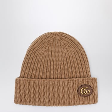 Gucci Brown Cashmere Cap With Logo Women