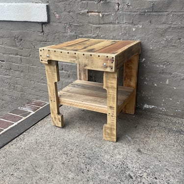 Handmade Mixed Wood Side Table