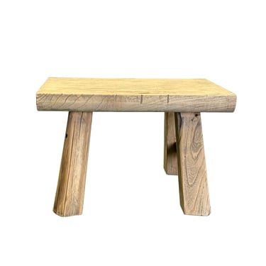 Raw Wood Rough Grain Finish Rectangular Short Stool Table ws2448SE 