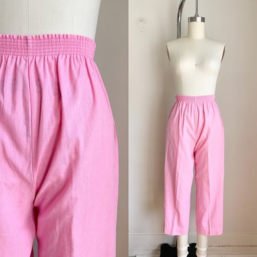 Vintage 1980s Pink High Waisted Pants / XS 