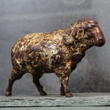 Antique Cast Iron English Sheep Coin Bank | Metal Piggy Bank | Cast Iron Toy | Rustic Decor 