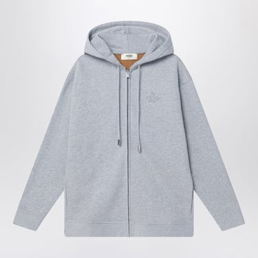 Fendi Grey Sweatshirt With Zip In Fleece Cotton Women