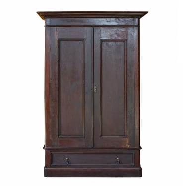 Victorian Fir Armoire with Drawer