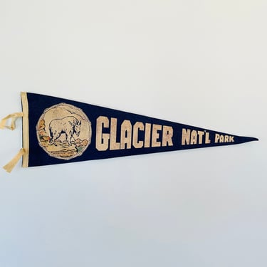 Vintage Glacier National Park Montana Souvenir Pennant 