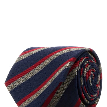 Gucci Men Embroidered Silk Tie