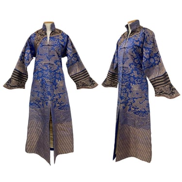 Antique 19th Century Museum Quality Chinese Silk Brocade Summer Court Robe 