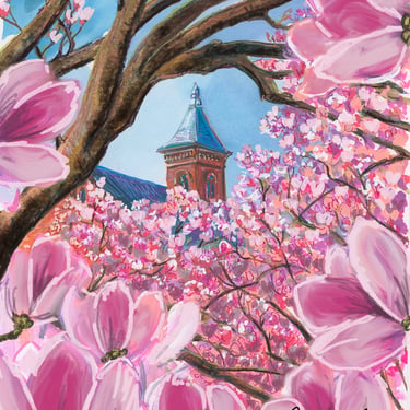 Magnolias at the Smithsonian Gardens Gicleé Print by Cris Clapp Logan Washington D.C. 