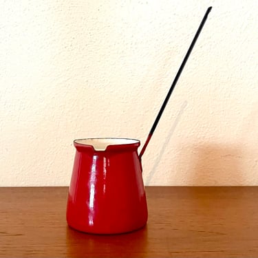 Vintage Vintage Enamel Ladle/Butter Warmer/Dipper ~ Red n Black ~ Turkish Coffee Ladle ~ Modern Farmhouse 