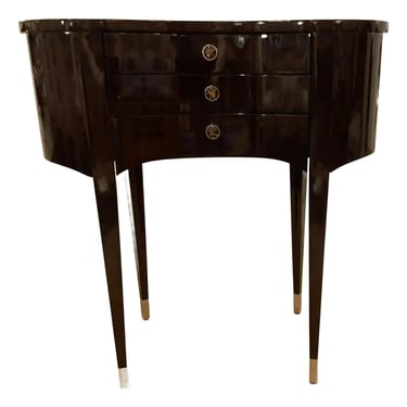 Jonathan Charles Modern Lacquered Mahogany Kidney Bean Side Table